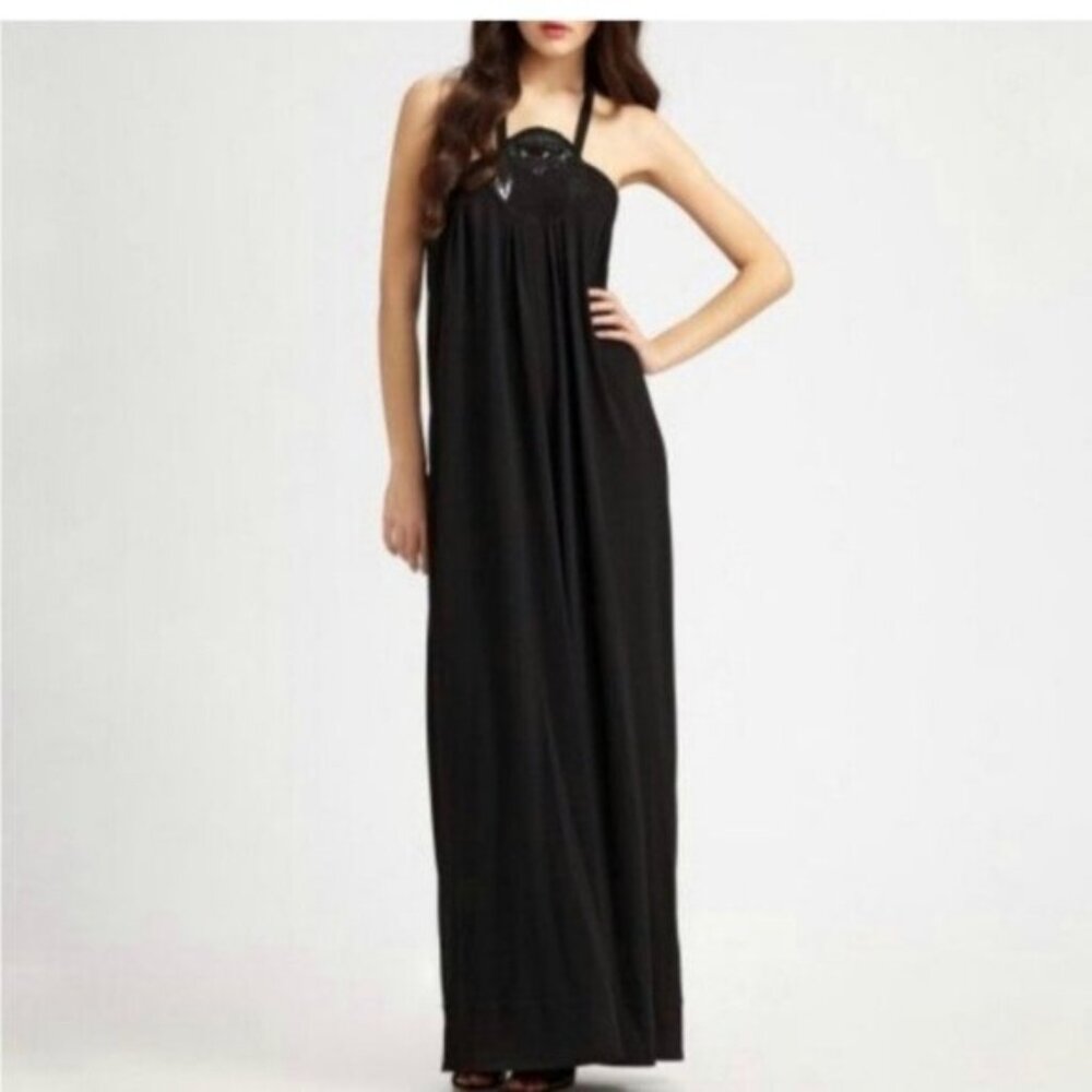 Elegant Black Halter Maxi Dress
